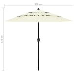 3-Tier Garden Parasol with Aluminium Pole Sand 2.5 m 313860
