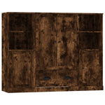 Highboards 3 pcs Smoked Oak Engineered Wood 3185324