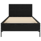 Bed Frame with Headboard Black Oak 80 x 200 cm Engineered Wood 8009111