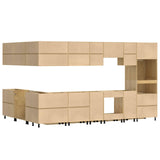 Cabinet with Drawer SKI 14 pcs Honey Brown Solid Pine Wood 3392646