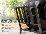 Set of Two Minimal Metal Garden Chairs - Black T3398P317591