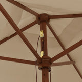 Garden Parasol with Wooden Pole Taupe 198x198x231 cm 363186