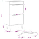 Shoe Cabinet MOLDE 59.5 x 35 x 103 cm Solid Pine Wood Black 42020941