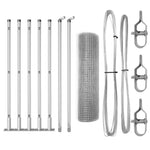 ZNTS Fence Post Set 10 x 0.5 m Set of 2 Galvanised Steel Fence Post Set 3352269
