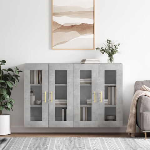 Wall Mounted Cabinets 2 pcs Concrete Grey Engineered Wood 3197933
