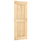 Sliding Door with Hardware Set 80x210 cm Solid Wood Pine 3332701