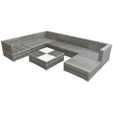 Patio Furniture Grey Powder-coated steel frame 8 Piece Set 42746
