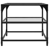 Coffee Tables with Transparent Glass Top 2 pcs 50x50x45 cm Steel 846007