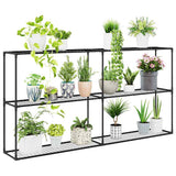 3-Tier Plant Stand Black 200 x 32 x 104 cm Steel 42021342