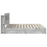 Bed Frame with Storage with Drawer Concrete Grey 200 x 200 cm 3433691