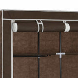 282454 Wardrobe with Compartments and Rods Brown 150x45x175 cm Fabric