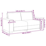 ZNTS Black Loveseat Sofa - 140 cm Faux Leather 4105056