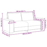ZNTS Black Loveseat Sofa - 140 cm Faux Leather 4105056