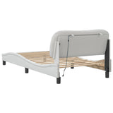 Bed Frame with LED without Mattress "Hvar" White 100x200 cm 3213914