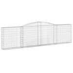 Arched Gabion Baskets 9 pcs 400x30x100/120 cm Galvanised Iron 3146873