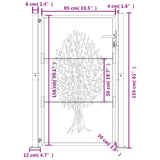 Garden Gate Anthracite 105x155 cm Steel Tree Design 153157