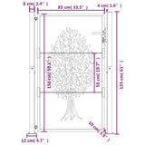 Garden Gate Anthracite 100x150 cm Steel Tree Design 153157