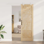 Sliding Door Manual White 78 x 232 cm Solid pine wood and steel 3333558