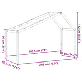 Kids' Bed Roof 203x95.5x142 cm Solid Wood Pine 846940