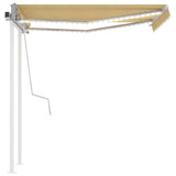 Manual Retractable Awning with LED 3.5x2.5 m Yellow and White 3069923