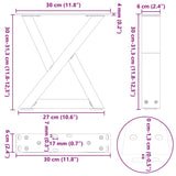 Coffee Table Legs 2 pcs Black 30x cm Steel 4012676
