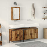 Bathroom Vanity Units with Shelf 3 pcs Brown Engineered wood 3332548