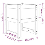 Planters 2 pcs Grey 40x40x52.5 cm Solid Wood Pine 822112