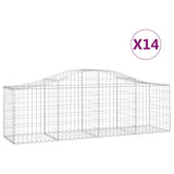 Arched Gabion Baskets 14 pcs 200x50x60/80 cm Galvanised Iron 3145610