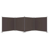 4-Panel Room Divider Brown 698x180 cm Fabric 350283