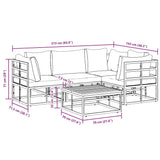 Garden Sofa Set with Cushion 5 pcs Black Aluminium 3378865