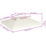 Gazebo Cover Canopy Replacement 310 g / m Cream White 3 x 4 m 40880