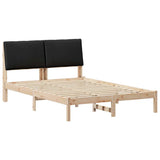 Bed frame Brown and black 140 x 200 cm Solid pine wood 878746