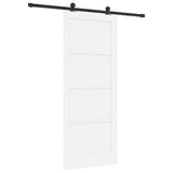 Sliding Door 86 x 211 cm Engineered Wood White and Black 3450004