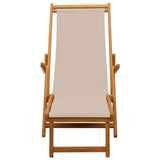 Folding Sun Lounger Solid Eucalyptus Wood Beige 42024921