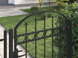 Fence Gate ASSEN with Arched Top Steel 100x175 cm Black 143087