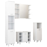 4 Piece Bathroom Furniture Set White Engineered Wood 3056898