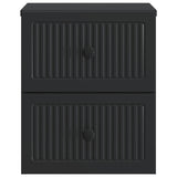 Wall-Mounted Bedside Cabinet 2 pcs Black 33 x 34.5 x 40 cm 897958