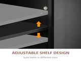 Rolling Kitchen Island Storage Trolley with Rubber Wood Top & Drawers for Dining Room, Black T3398P329903
