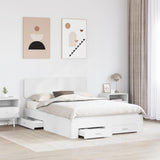 Bed Frame with Headboard White 150 x 200 cm Engineered Wood 3412357