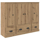 Highboard with Drawer 3 pcs Artisan Oak Engineered Wood 3402672