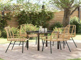 Garden Dining Set 5 pcs Brown Poly Rattan 3380849