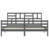 Bed Frame without Mattress Grey 200x200 cm Solid Wood 3194918