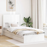 Bed Frame with Storage and Headboard White 75 x 190 cm 3414425