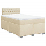 Box Spring Bed with Mattress Cream 120x200 cm Fabric 3285867