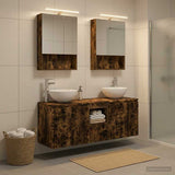 Bathroom Cabinet Set 5 pcs Smoked Oak Engineered Wood 3406363