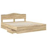 Bed Frame with Drawer Sonoma Oak 180 x 200 cm Engineer Wood 3412979