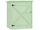 Wooden Small Shed, Garden Storage Shed with Shelves and Bolt Latch, 75L x 56W x115H cm, Green T3398P315348