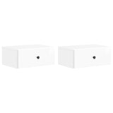 Wall-Mounted Bedside Cabinet with Drawer 2 pcs High Gloss White 899134