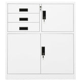 Office Cabinet White 90x40x102 cm Steel 336405