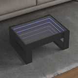 Coffee Table with Infinity LED Black 70x53x30 cm 847631